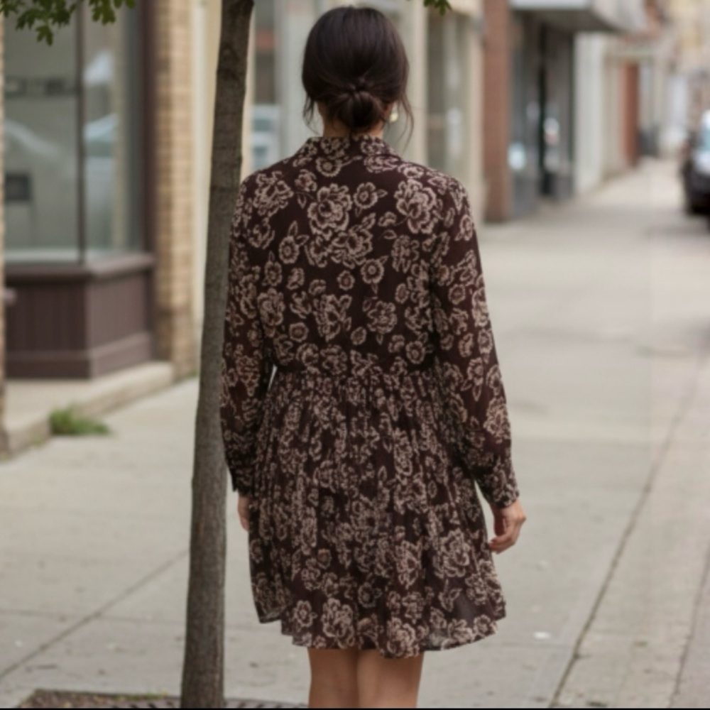 Fashion Union Elegant Floral Long Sleeve Dress - Picture 7 of 16